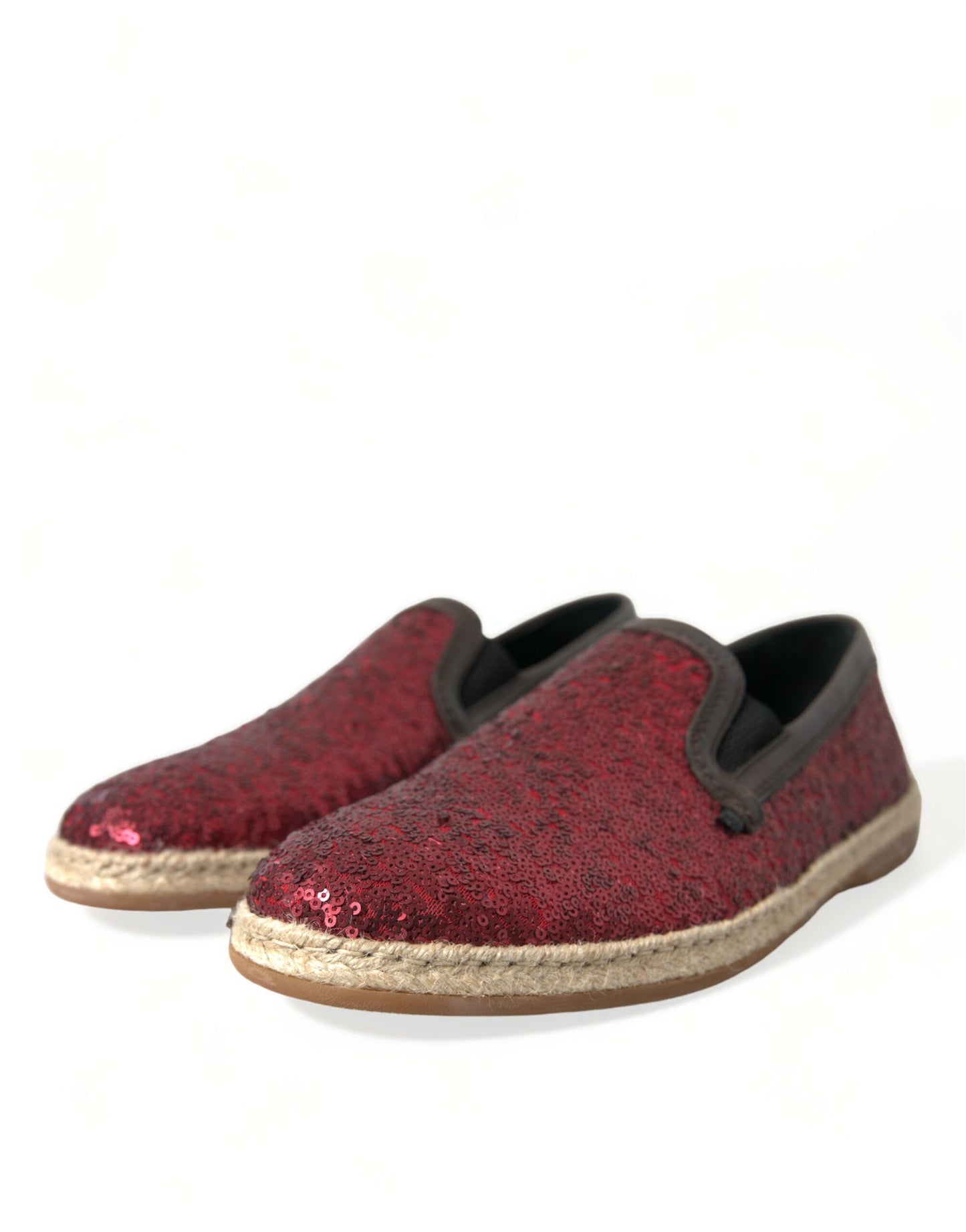 Dolce &amp; Gabbana Rote Loafer mit Pailletten Herren Schuhe