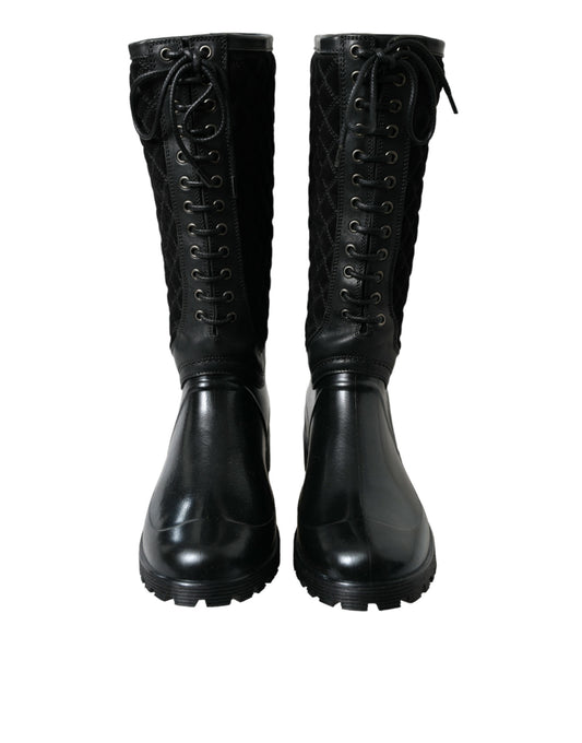 Dolce &amp; Gabbana – Regenstiefel „Chioggia“ aus Wildleder in Schwarz