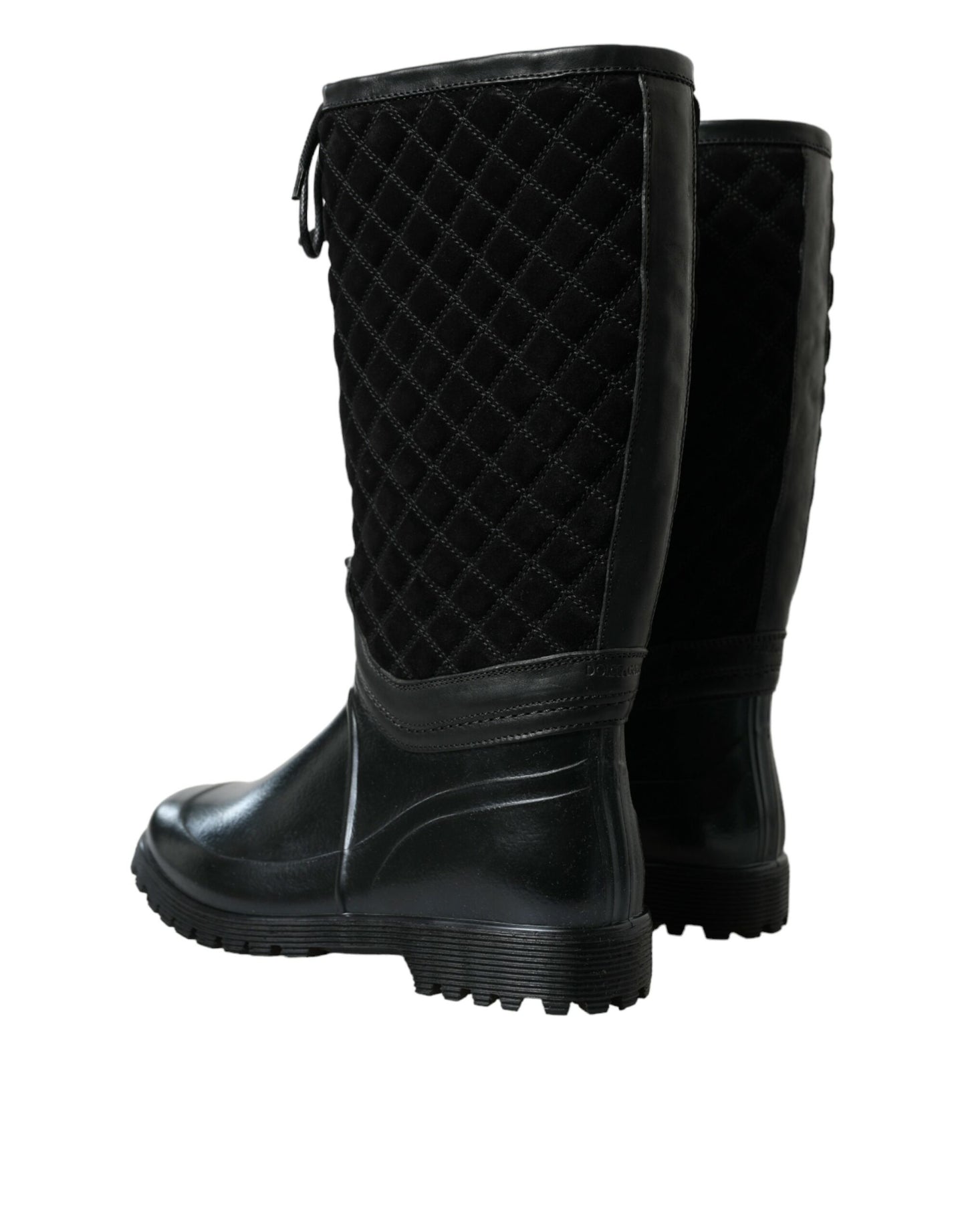 Dolce &amp; Gabbana – Regenstiefel „Chioggia“ aus Wildleder in Schwarz