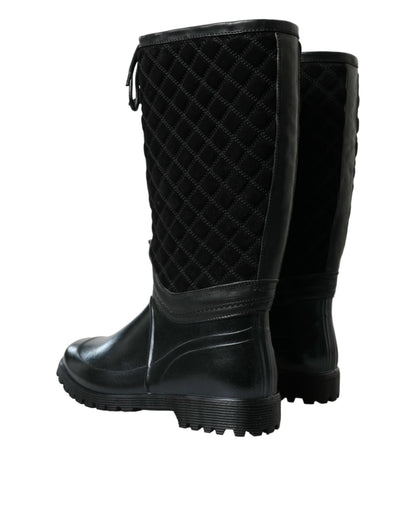 Dolce &amp; Gabbana – Regenstiefel „Chioggia“ aus Wildleder in Schwarz