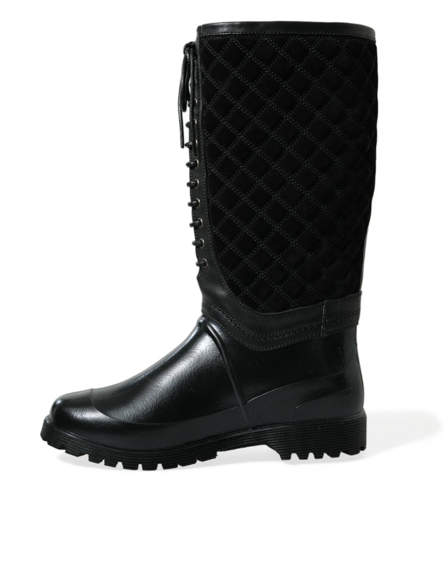 Dolce &amp; Gabbana – Regenstiefel „Chioggia“ aus Wildleder in Schwarz