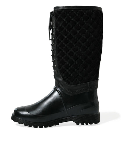 Dolce &amp; Gabbana – Regenstiefel „Chioggia“ aus Wildleder in Schwarz