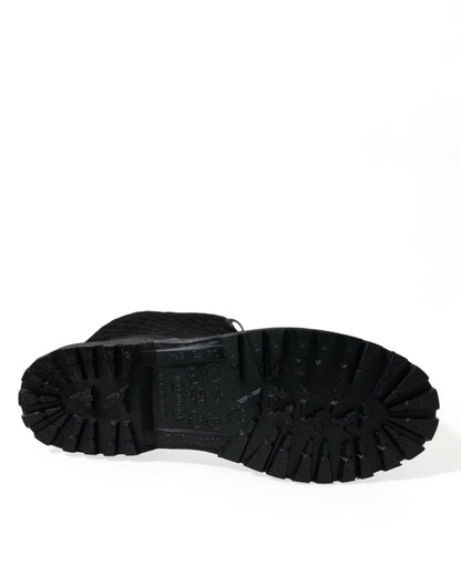 Dolce &amp; Gabbana – Regenstiefel „Chioggia“ aus Wildleder in Schwarz