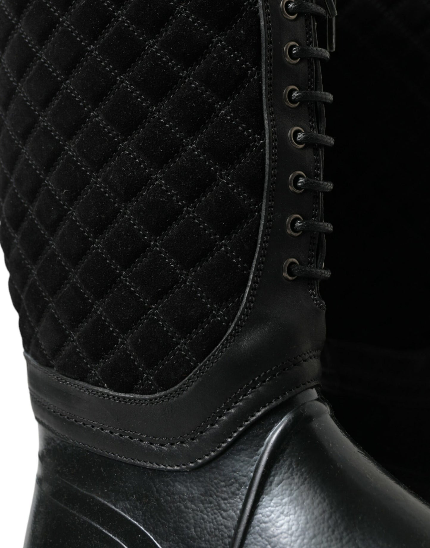 Dolce &amp; Gabbana – Regenstiefel „Chioggia“ aus Wildleder in Schwarz