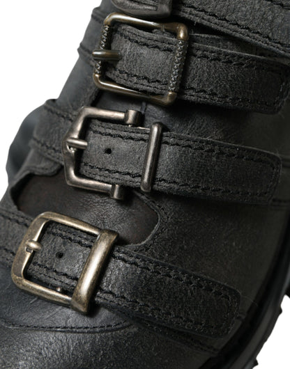 Dolce &amp; Gabbana Herren Stiefeletten mit schwarzem Lederband