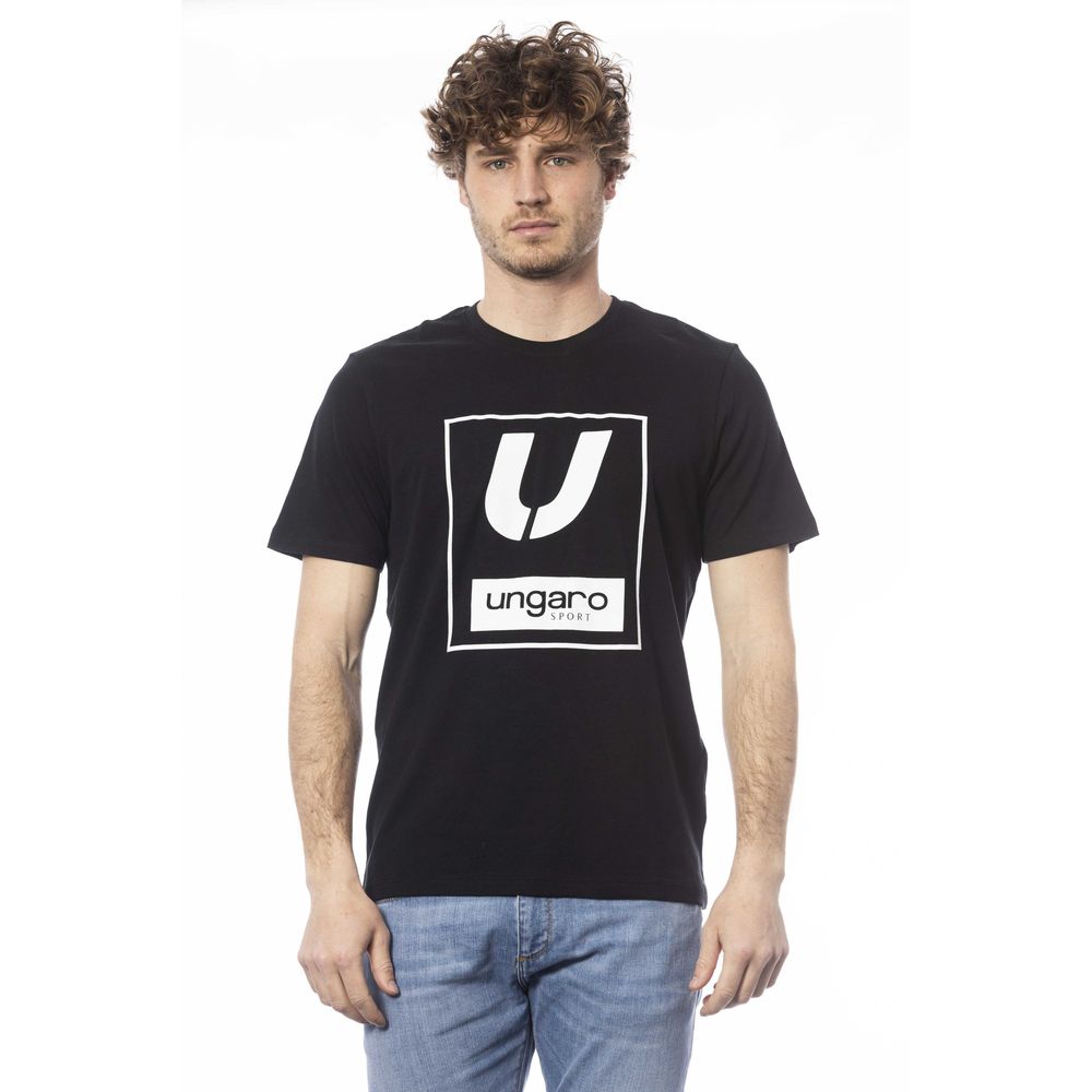 Ungaro Sport Schwarzes Herren-T-Shirt aus Baumwolle