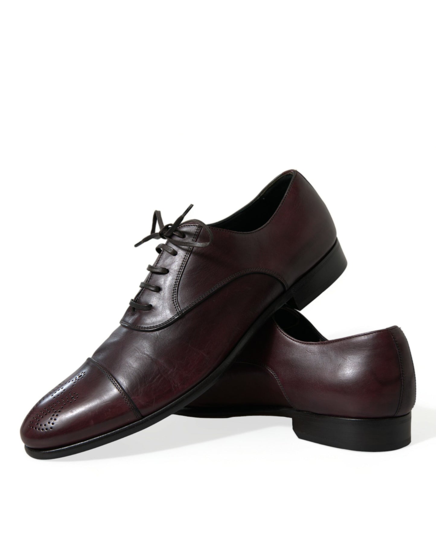 Dolce &amp; Gabbana – Formelle Derby-Schuhe aus bordeauxfarbenem Leder für Herren
