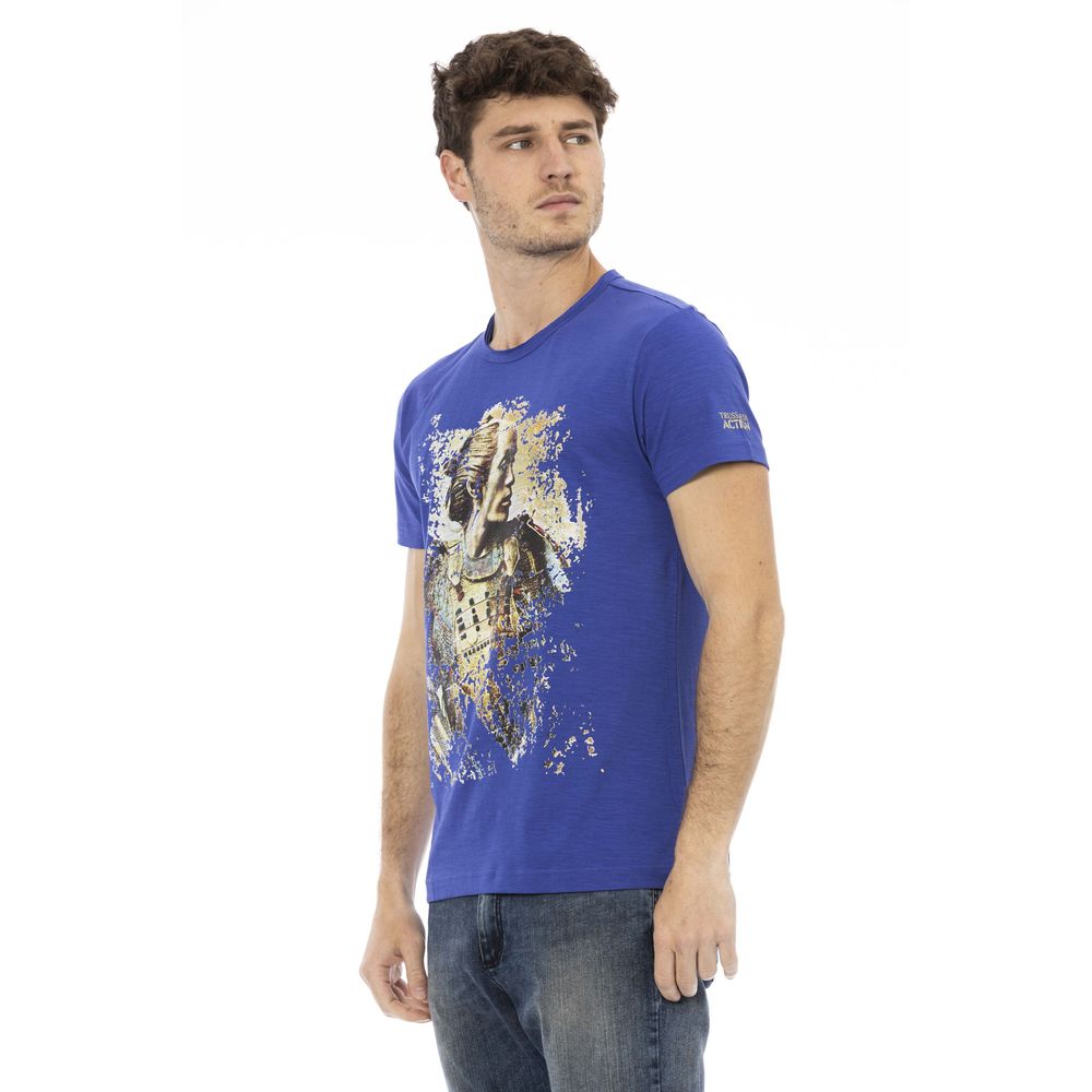 Trussardi Action Blaues Herren-T-Shirt aus Baumwolle