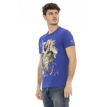 Trussardi Action Blaues Herren-T-Shirt aus Baumwolle
