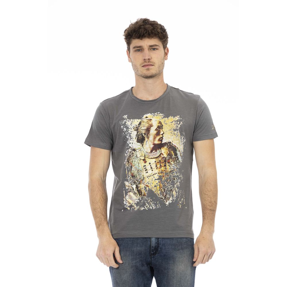 Trussardi Action Graues Baumwoll-T-Shirt für Herren