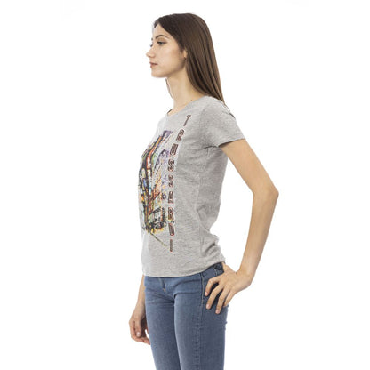 Trussardi Action Graues Baumwoll-T-Shirt für Damen
