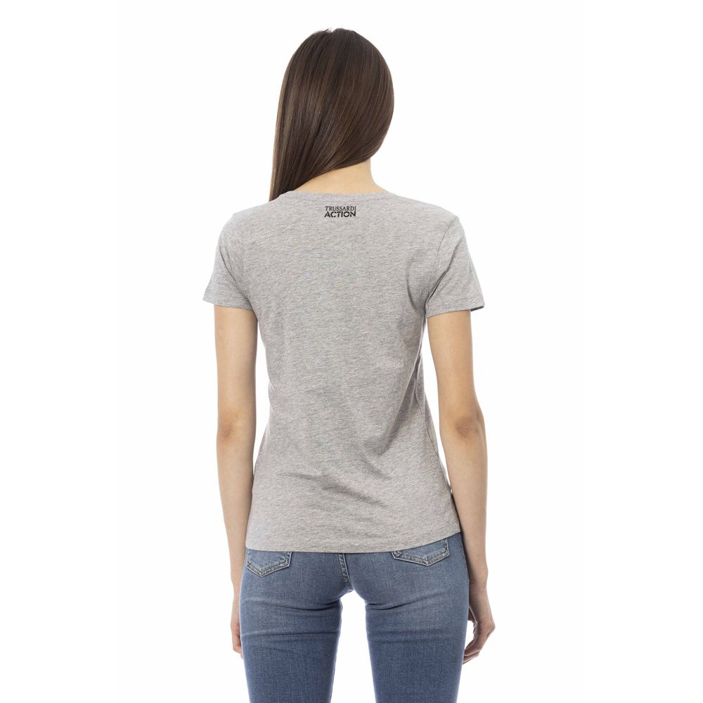 Trussardi Action Graues Baumwoll-T-Shirt für Damen