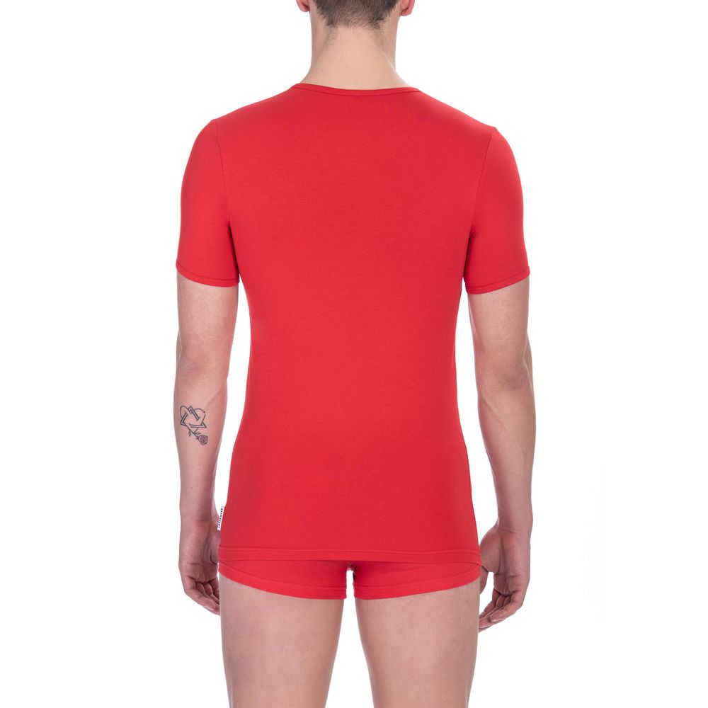 Bikkembergs Rotes Baumwoll-T-Shirt für Herren