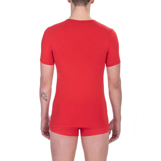 Bikkembergs Rotes Baumwoll-T-Shirt für Herren