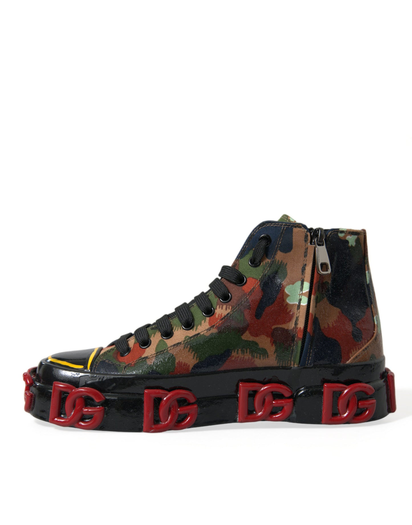 Dolce &amp; Gabbana Multicolor Camouflage High Top Sneakers Schuhe