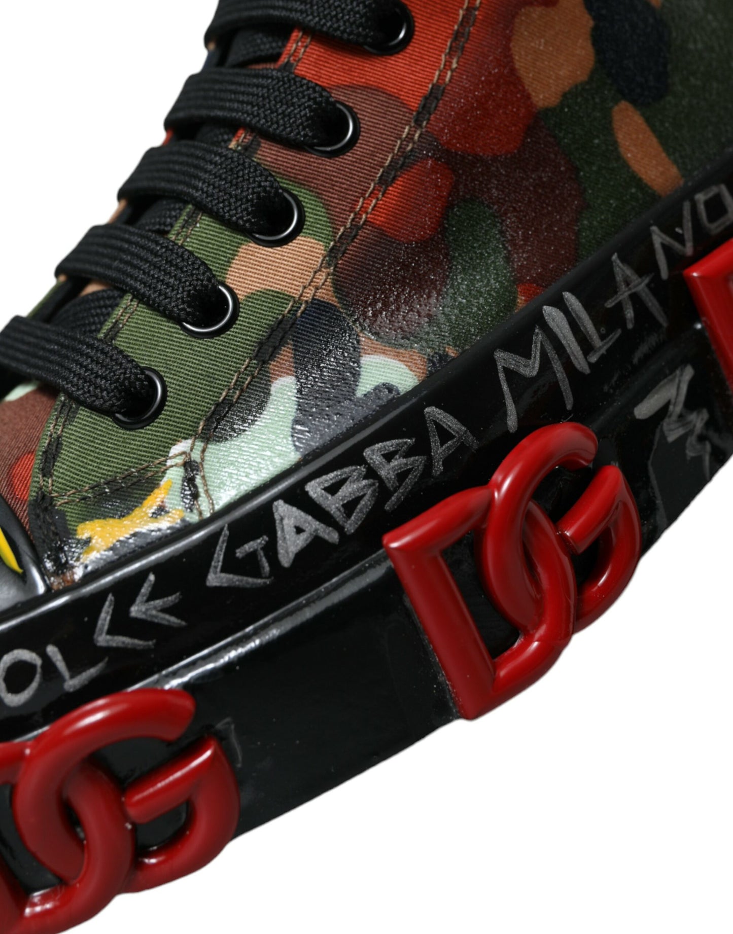 Dolce &amp; Gabbana Multicolor Camouflage High Top Sneakers Schuhe