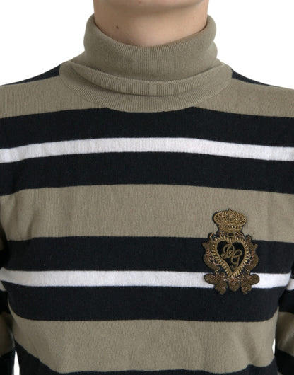 Dolce &amp; Gabbana – Pullover aus Wolle mit mehrfarbigem Streifenlogo