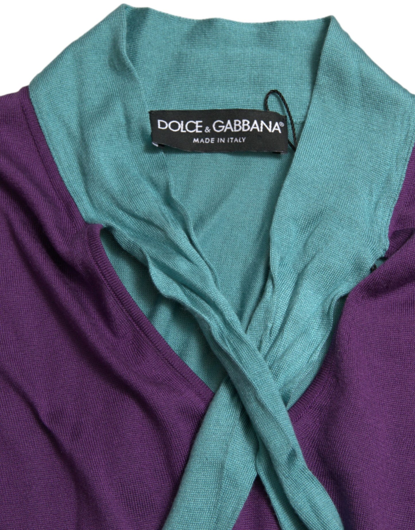 Dolce &amp; Gabbana – Mehrfarbiger Pullover mit Schleifenverschluss