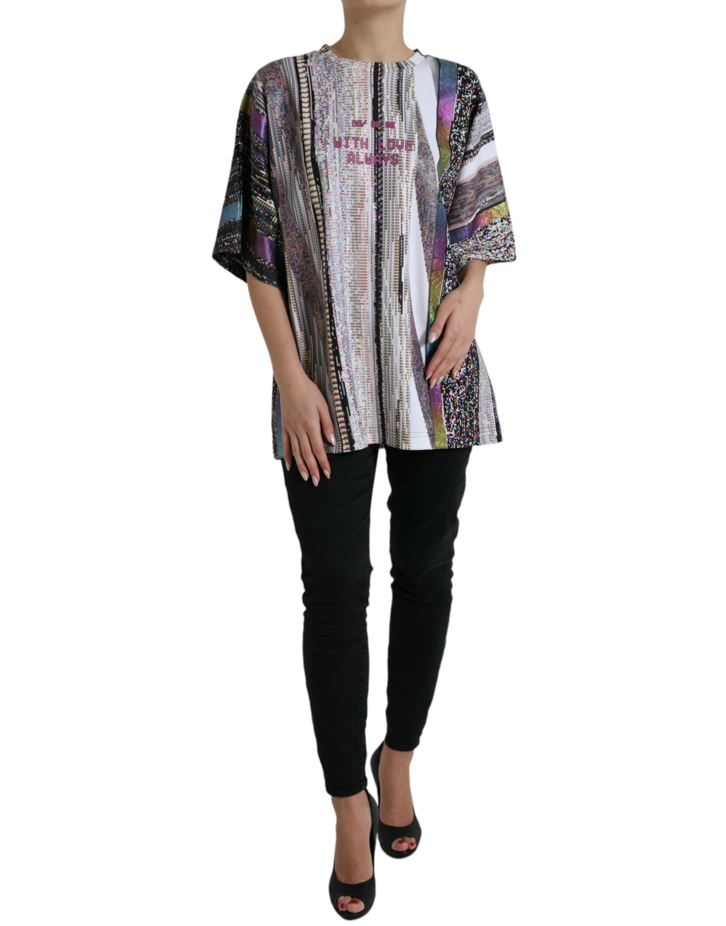 Dolce &amp; Gabbana – Mehrfarbiges T-Shirt mit „With Love Always“-Print