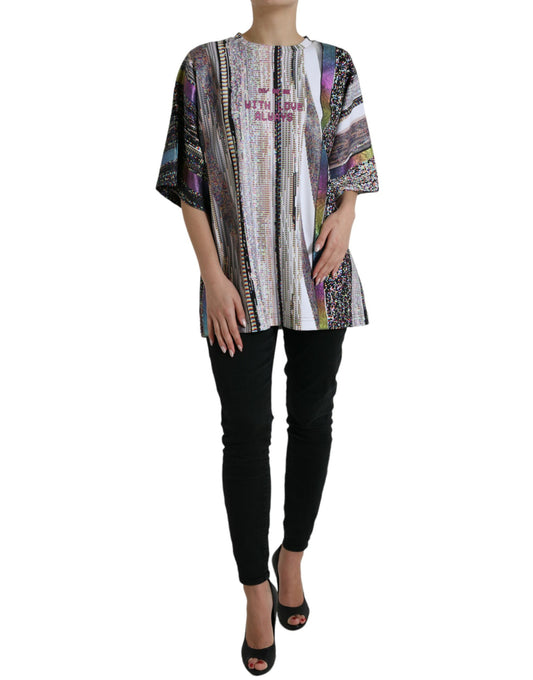 Dolce &amp; Gabbana – Mehrfarbiges T-Shirt mit „With Love Always“-Print