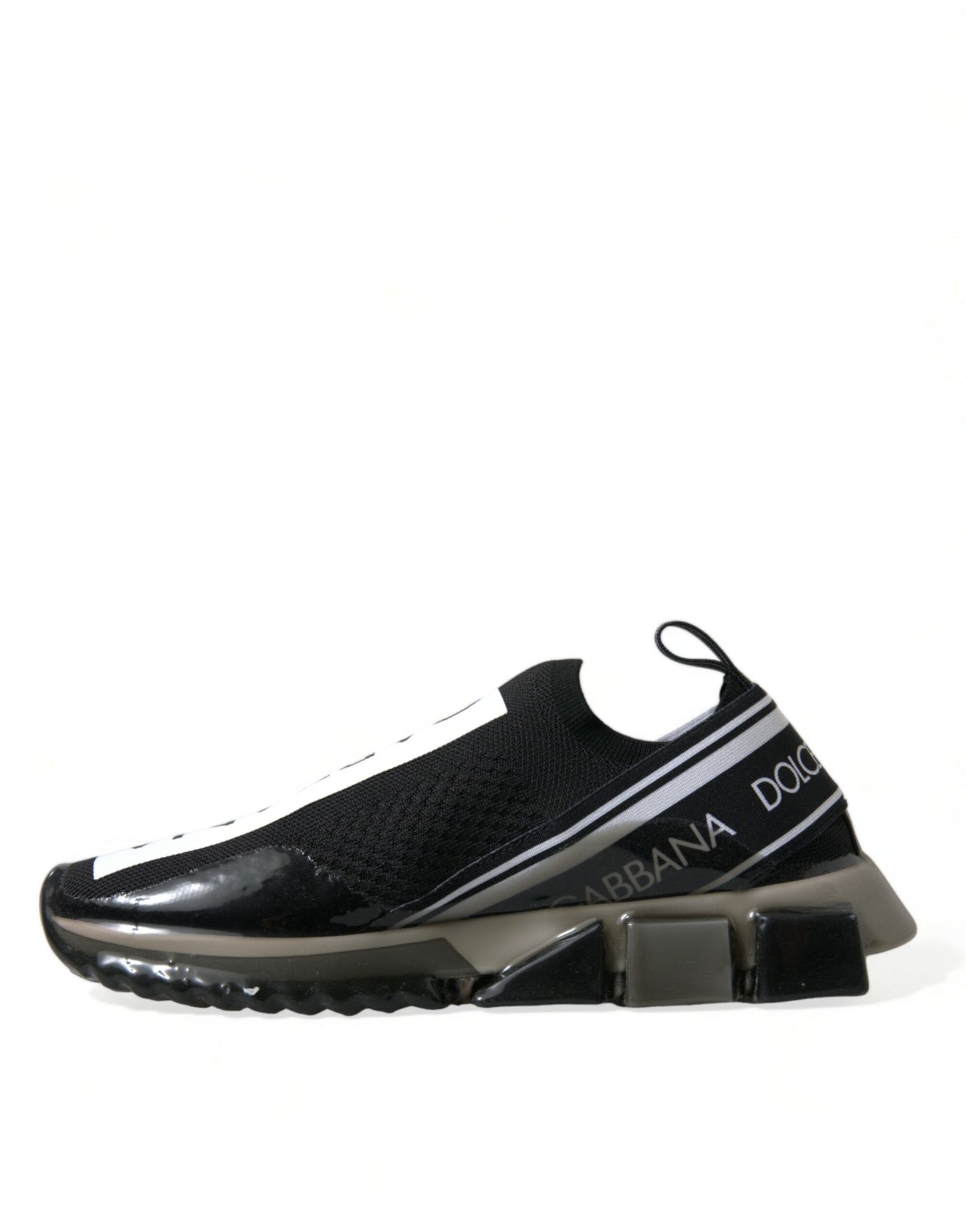 Dolce &amp; Gabbana Schwarz-Weiß Slip-On Sneakers Sorrento Schuhe