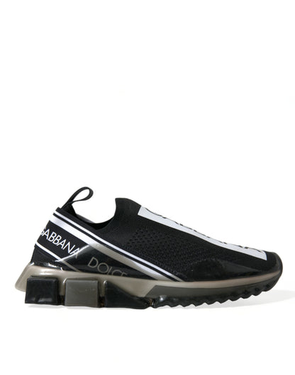 Dolce &amp; Gabbana Schwarz-Weiß Slip-On Sneakers Sorrento Schuhe