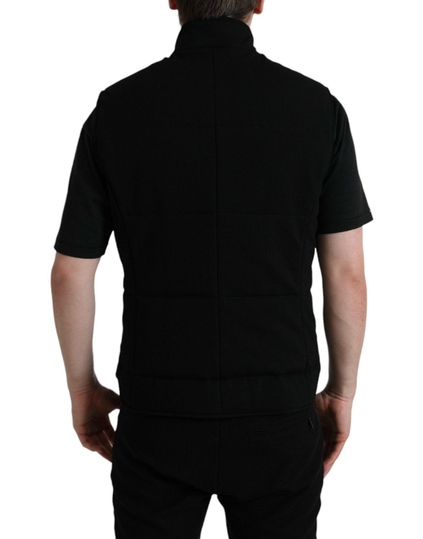 Dolce &amp; Gabbana – Schwarze Viskoseweste mit Knöpfen und Logo