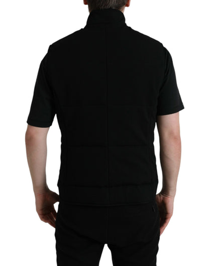 Dolce &amp; Gabbana – Schwarze Viskoseweste mit Knöpfen und Logo