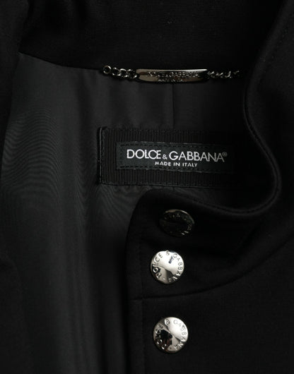 Dolce &amp; Gabbana – Schwarze Viskoseweste mit Knöpfen und Logo