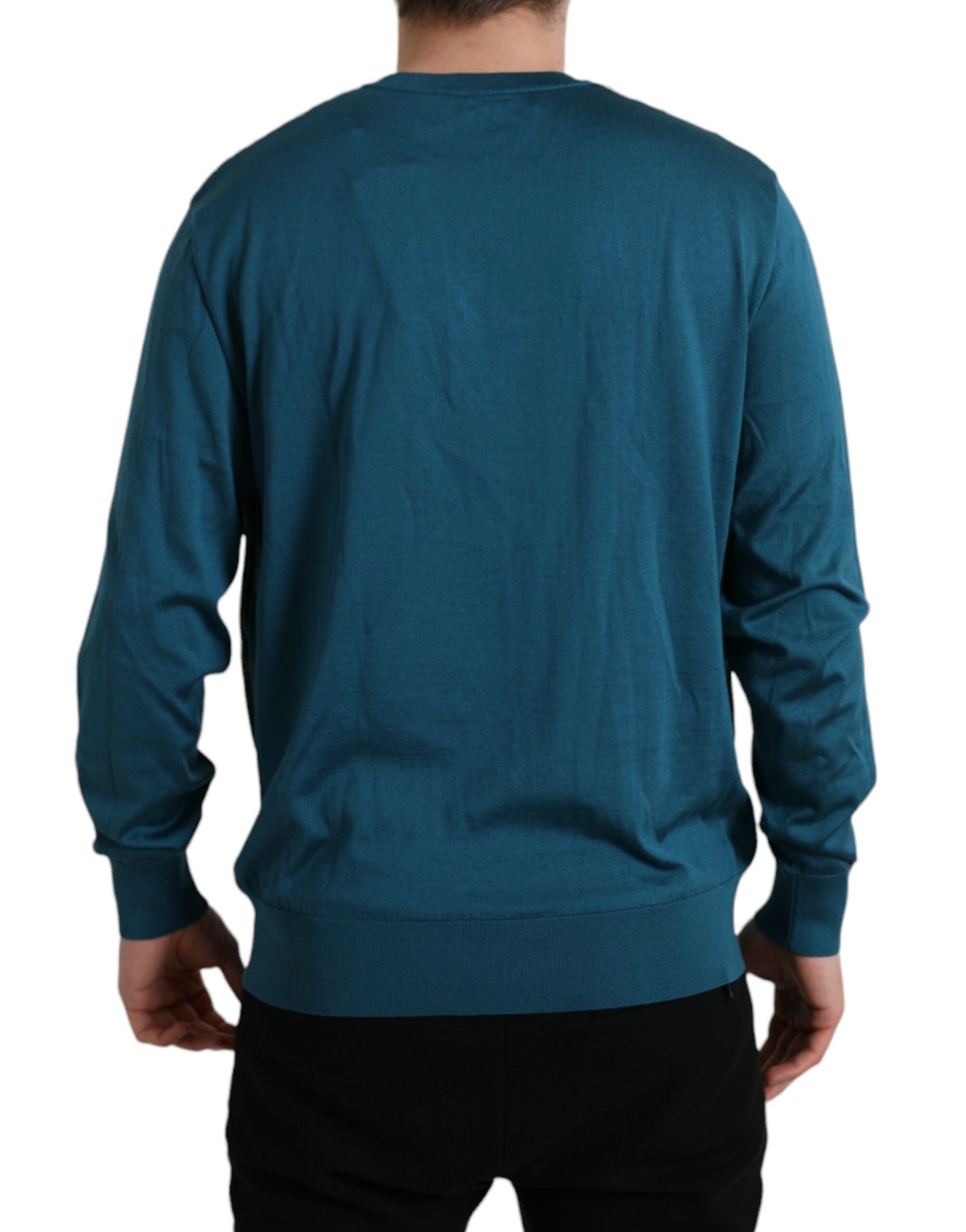 Dolce &amp; Gabbana Grüner Pullover mit Pfauenfedern