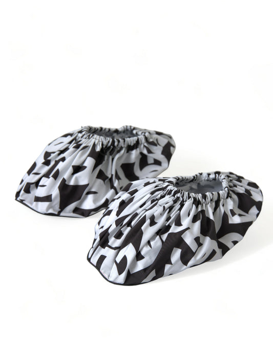 Dolce &amp; Gabbana – Weiße Slipper aus Nylon mit Logo-Print