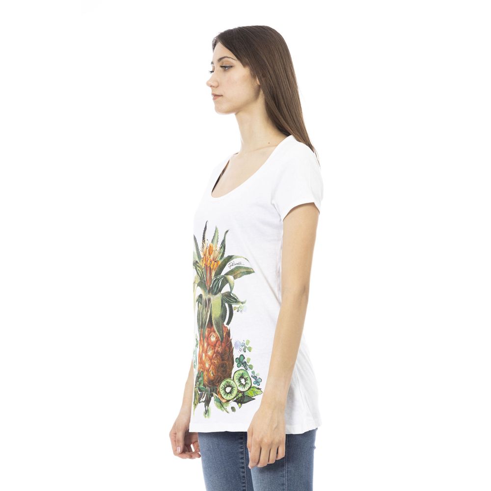 Just Cavalli Weißes Damen-T-Shirt aus Baumwolle