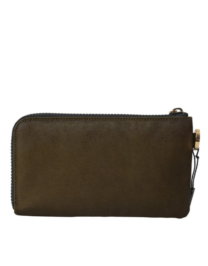 Dolce &amp; Gabbana Dunkelgrünes Nylon-Logo-Multifunktionsset, 2-teiliges Taschenset