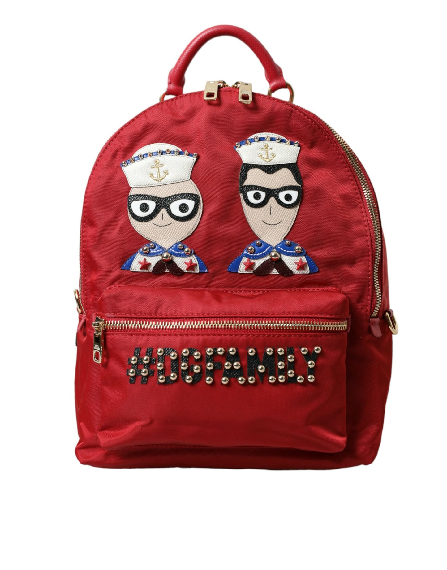 Dolce &amp; Gabbana Roter #DGFAMILY Verzierter Rucksack VULCANO Tasche