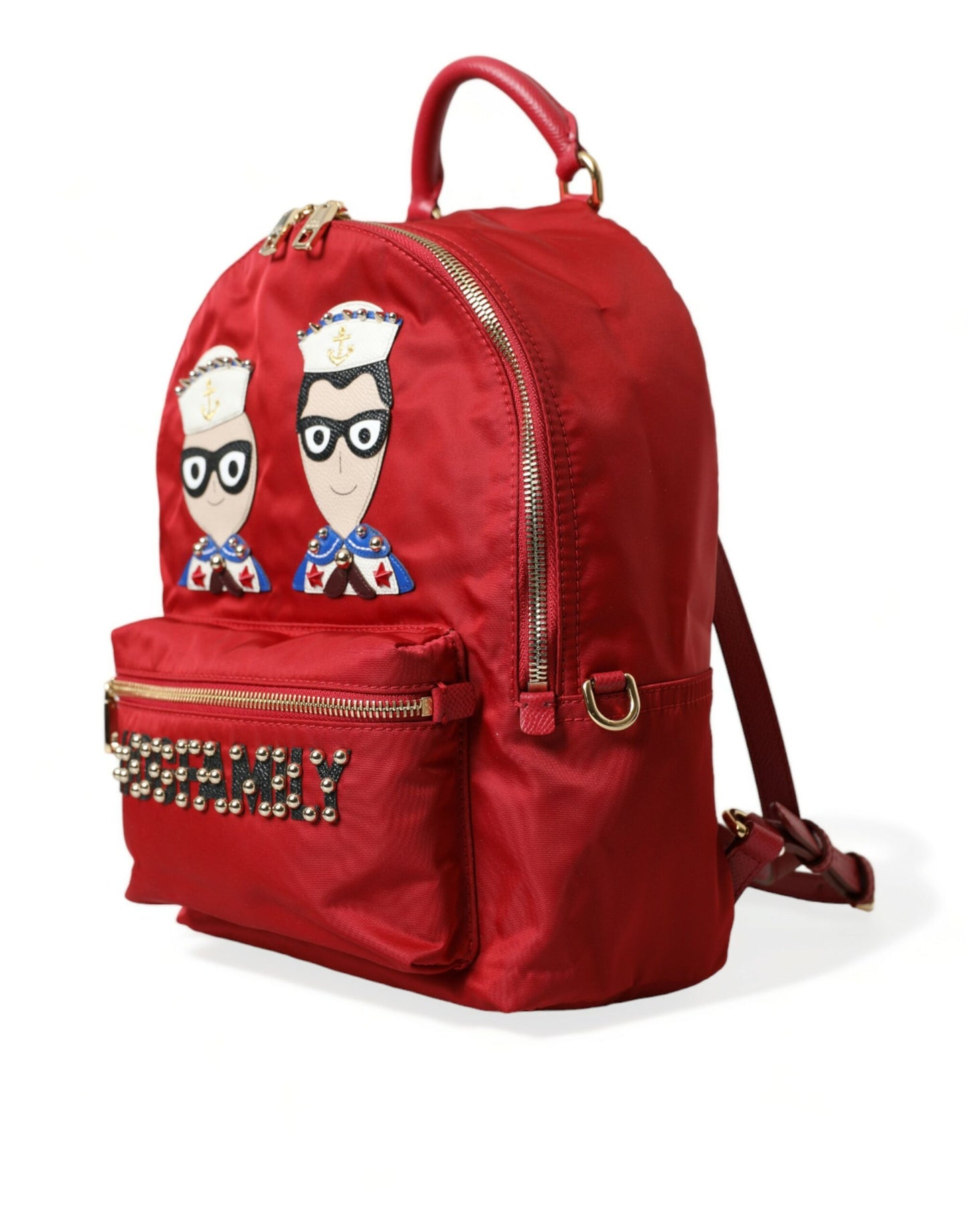 Dolce &amp; Gabbana Roter #DGFAMILY Verzierter Rucksack VULCANO Tasche