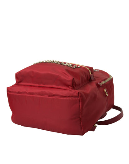 Dolce &amp; Gabbana Roter #DGFAMILY Verzierter Rucksack VULCANO Tasche