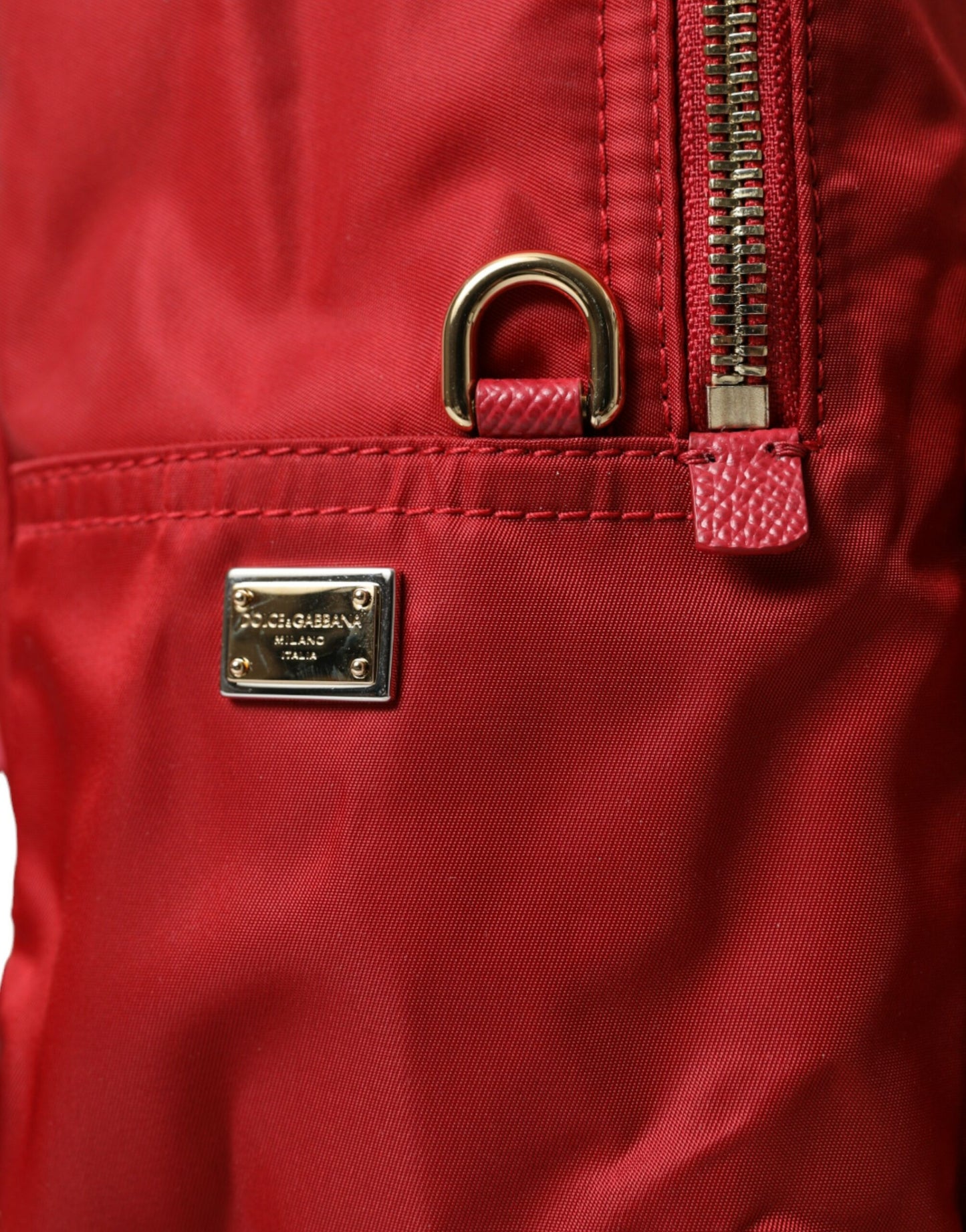 Dolce &amp; Gabbana Roter #DGFAMILY Verzierter Rucksack VULCANO Tasche