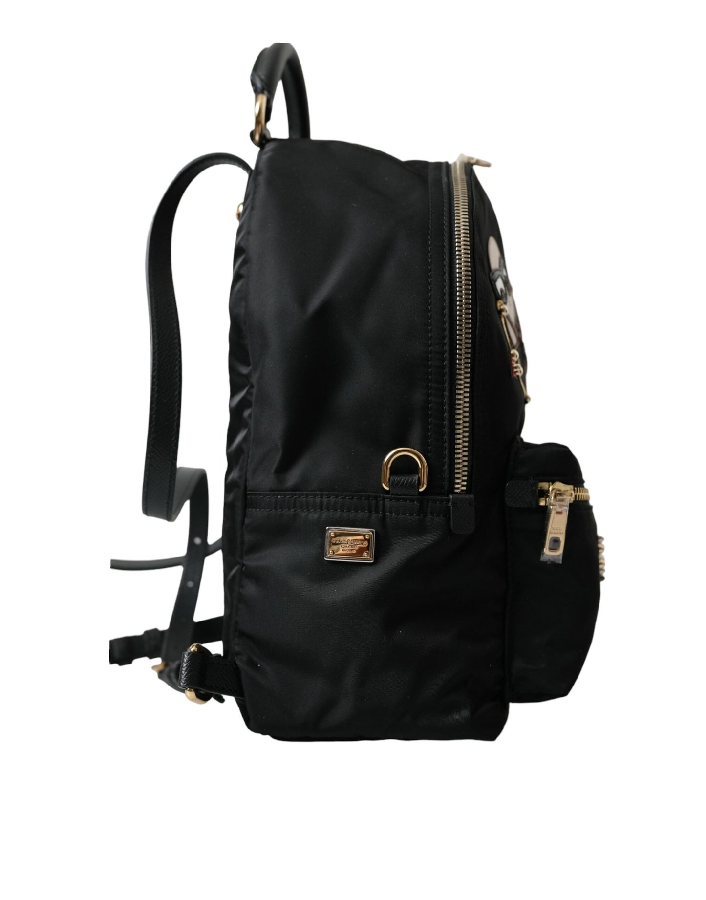 Dolce &amp; Gabbana Schwarzer #DGFAMILY Verzierter Rucksack VULCANO Tasche