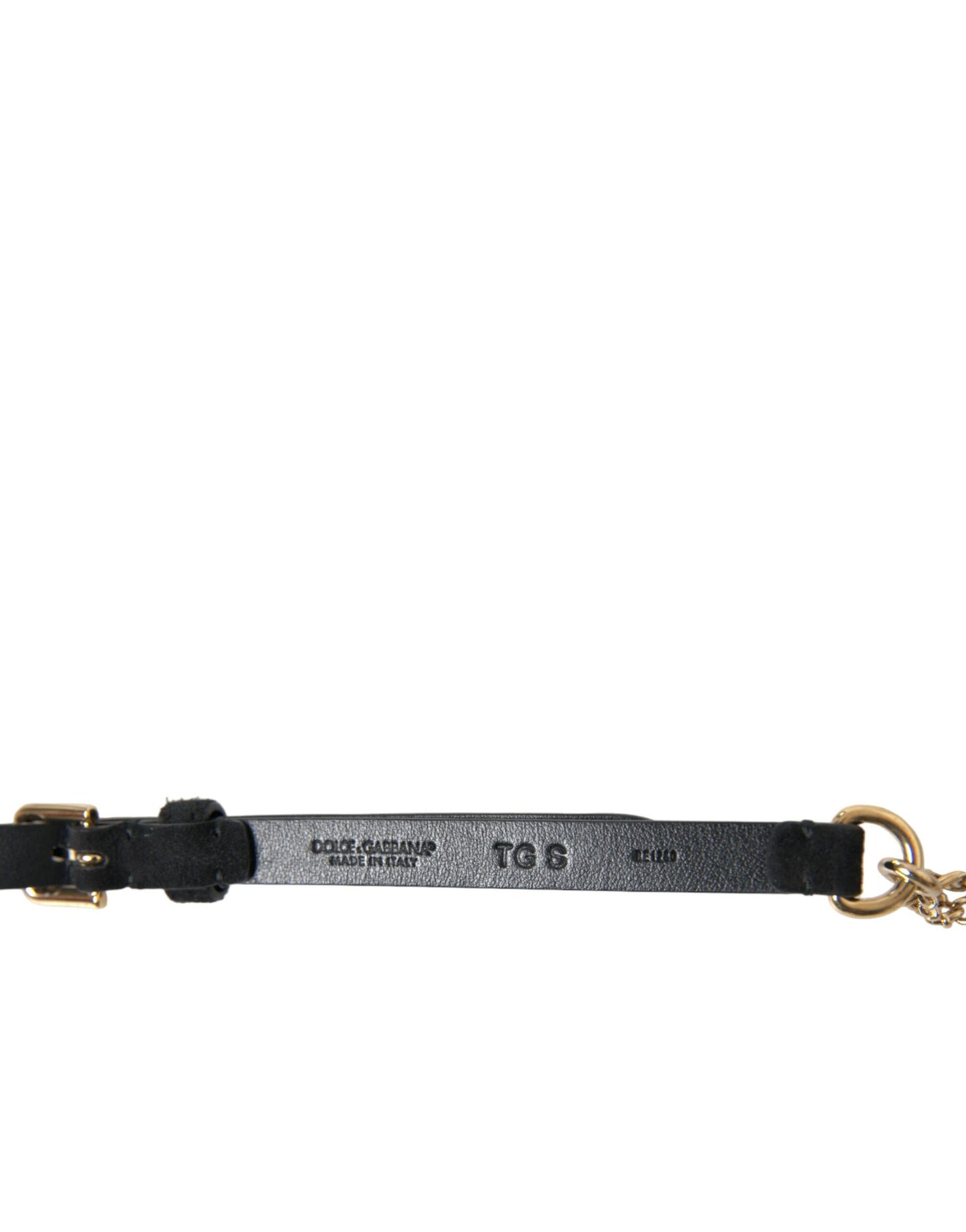 Dolce &amp; Gabbana – Taillengürtel aus schwarzem Wildleder mit goldener Kette und Kristallen