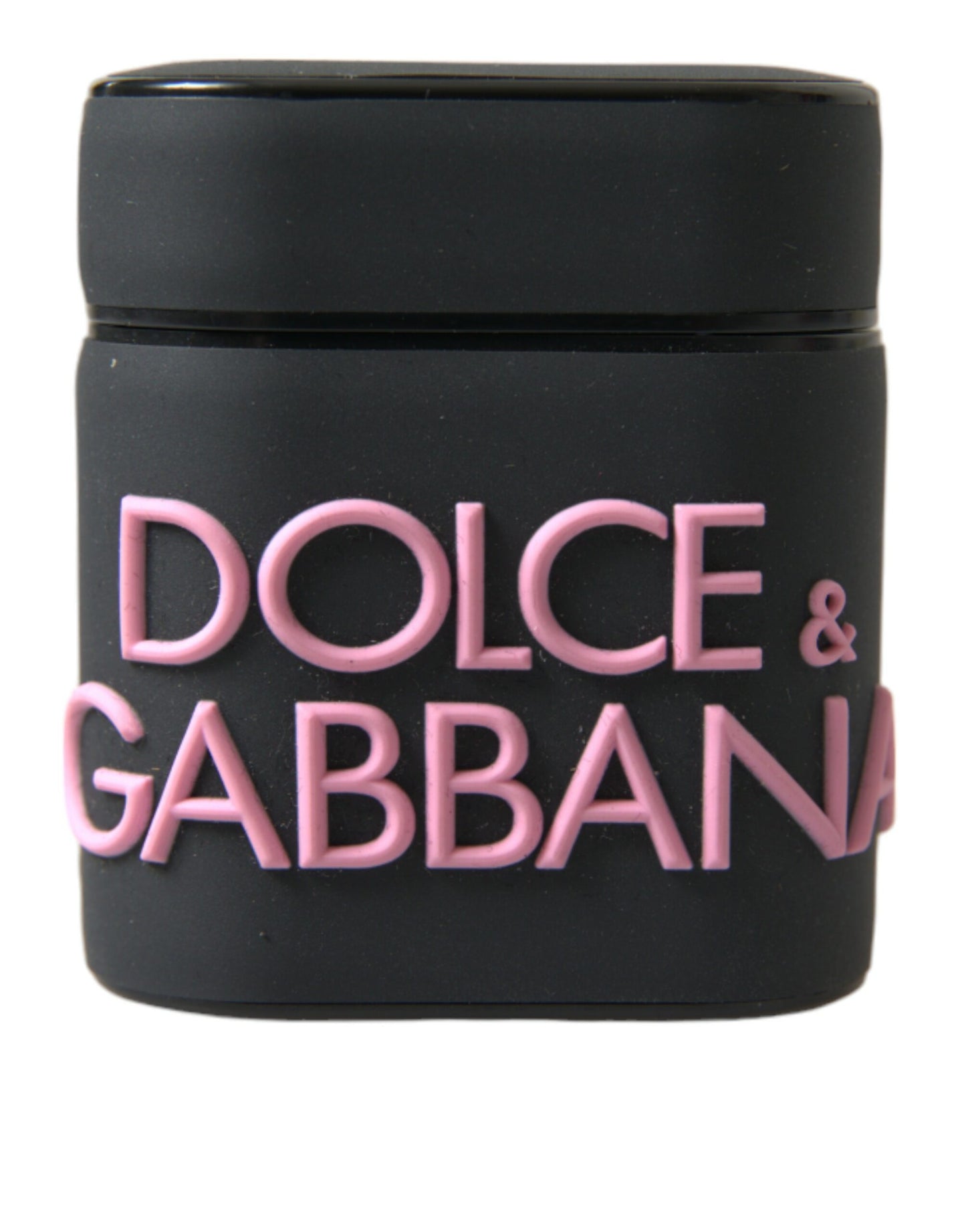 Dolce &amp; Gabbana – Airpods-Hülle aus Silikon mit geprägtem Logo in Schwarz und Rosa