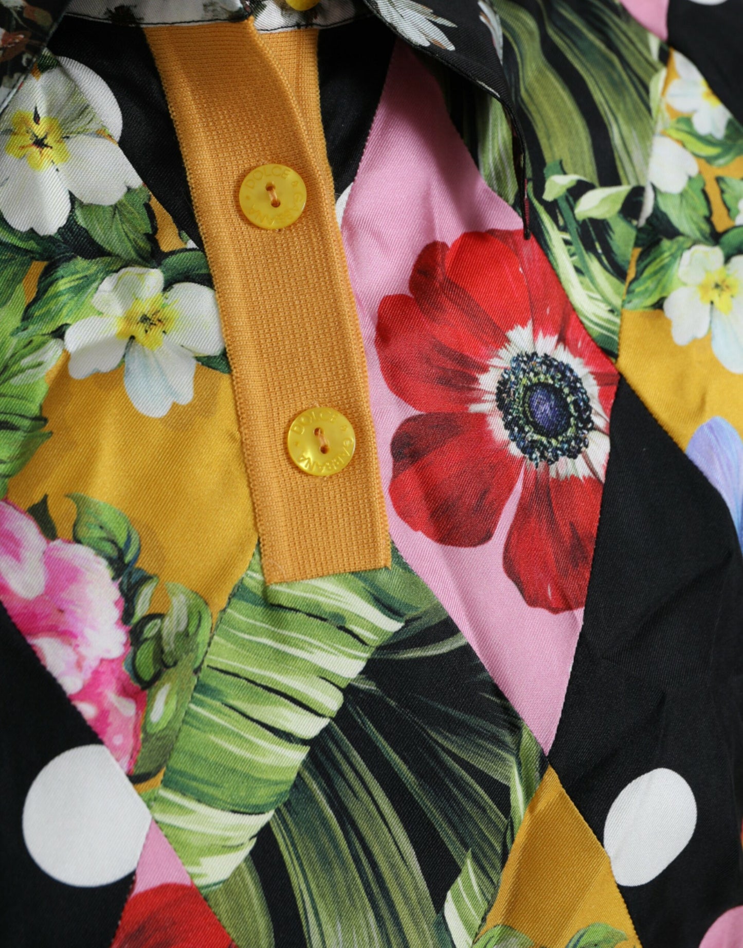 Dolce &amp; Gabbana – Mehrfarbiger Henley-Pullover aus Kaschmir mit Patchwork