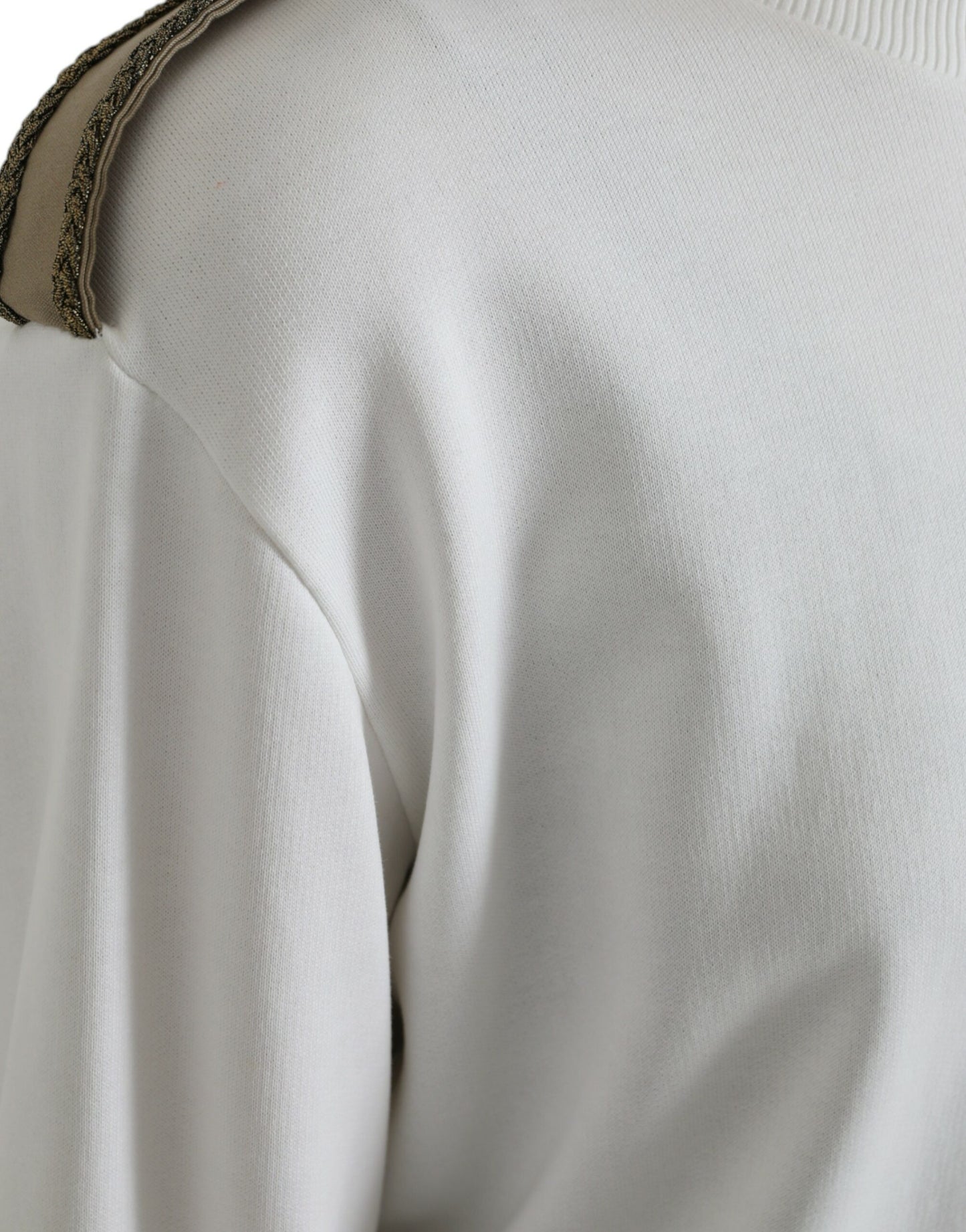 Dolce &amp; Gabbana – Weißer Pullover aus Baumwolle mit Rundhalsausschnitt und Blumenmuster