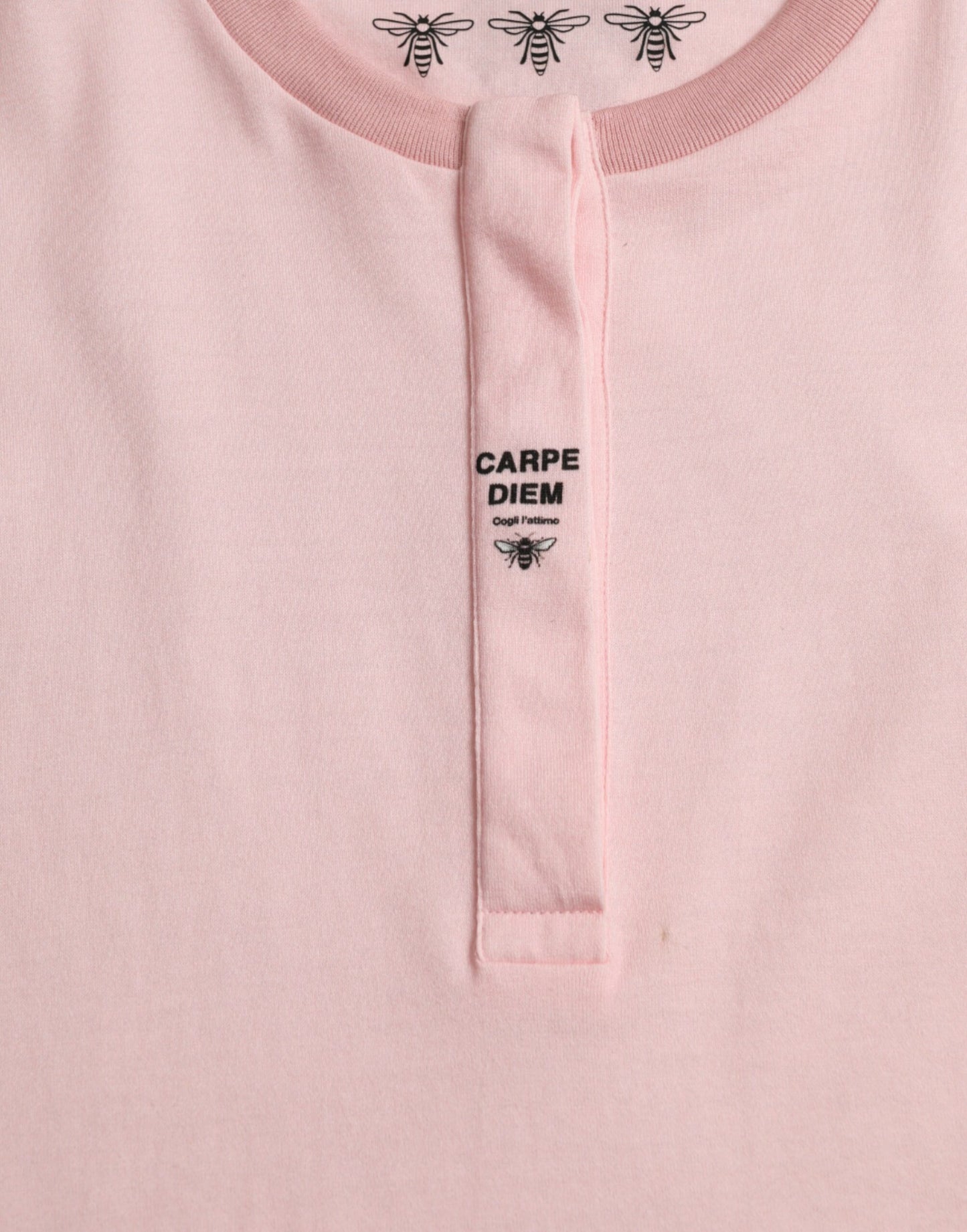 Dolce &amp; Gabbana – Rosafarbenes T-Shirt aus Baumwolle mit kurzen Ärmeln und Blumendruck