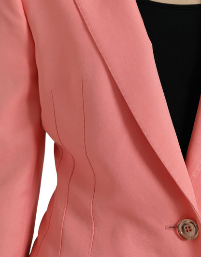 Dolce &amp; Gabbana – Einreihige Blazerjacke aus Polyester in Rosa