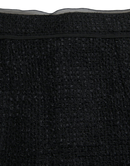 Dolce &amp; Gabbana – Schwarzer Midirock aus Wolle mit hoher Taille und Bleistiftschnitt