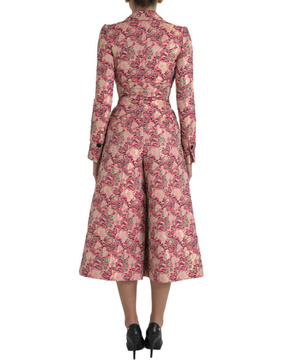 Dolce &amp; Gabbana – Zweiteiliger Slim-Fit-Anzug aus rosa Jacquard mit Blumenmuster