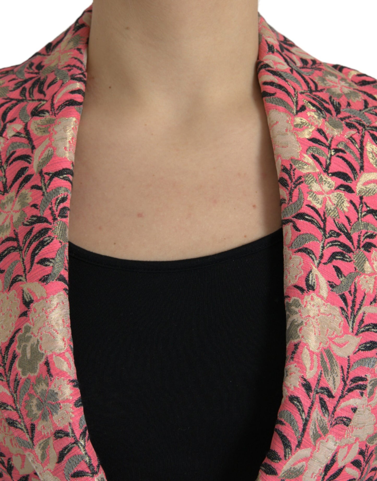 Dolce &amp; Gabbana – Zweiteiliger Slim-Fit-Anzug aus rosa Jacquard mit Blumenmuster