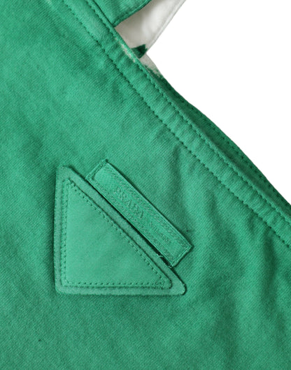 Prada Green Jersey Fabric Logo Schulter Einkaufstasche Einkaufstasche