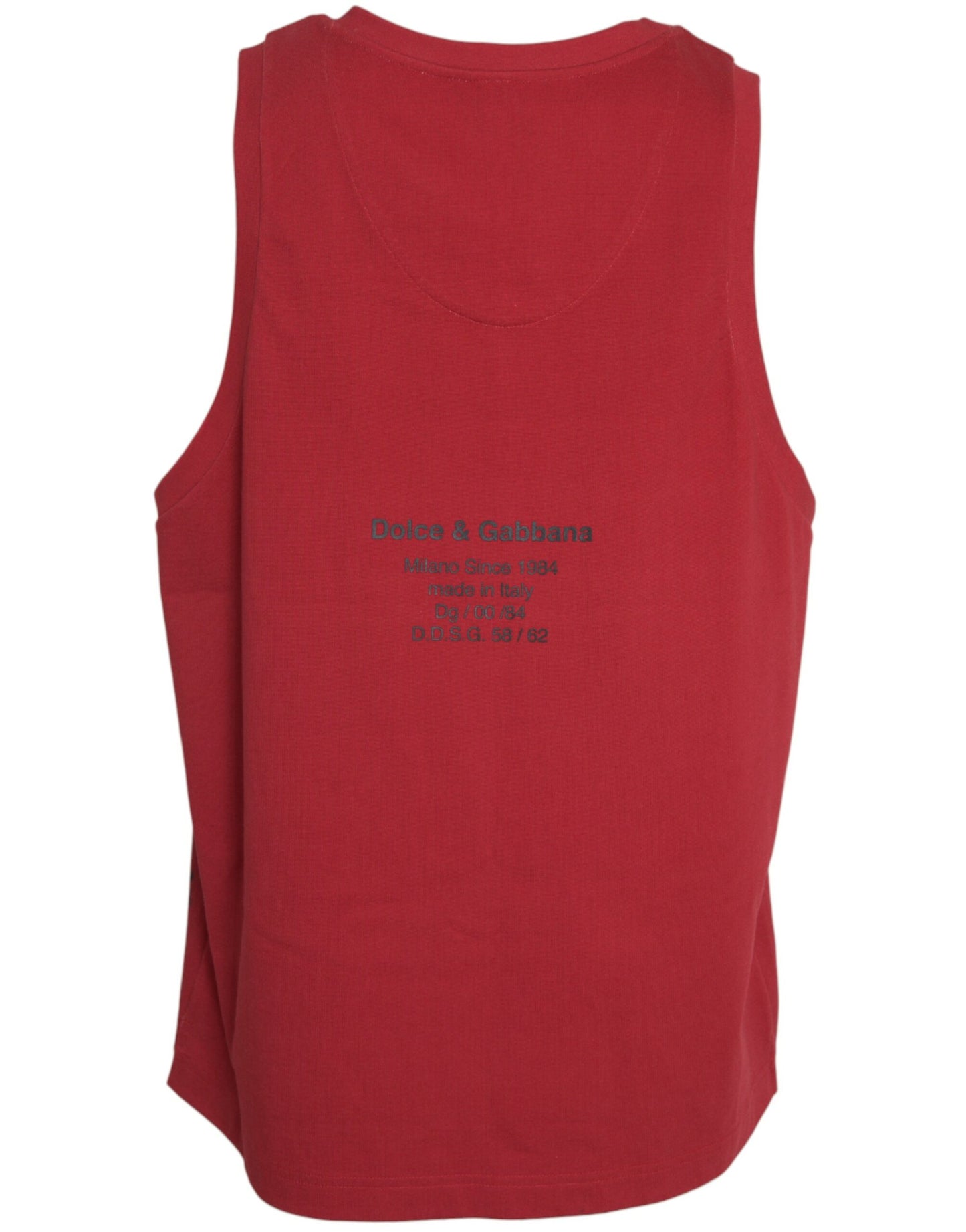 Dolce &amp; Gabbana – Rotes, ärmelloses Tank-T-Shirt mit Leopardenmuster