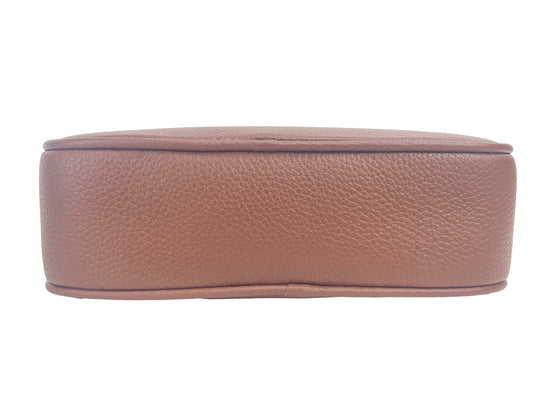 Burberry – Kleine Umhängetasche mit TB-Logo aus hellbraunem Leder